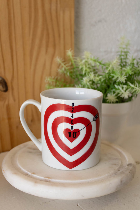 Vtg Heart Arrow Mug