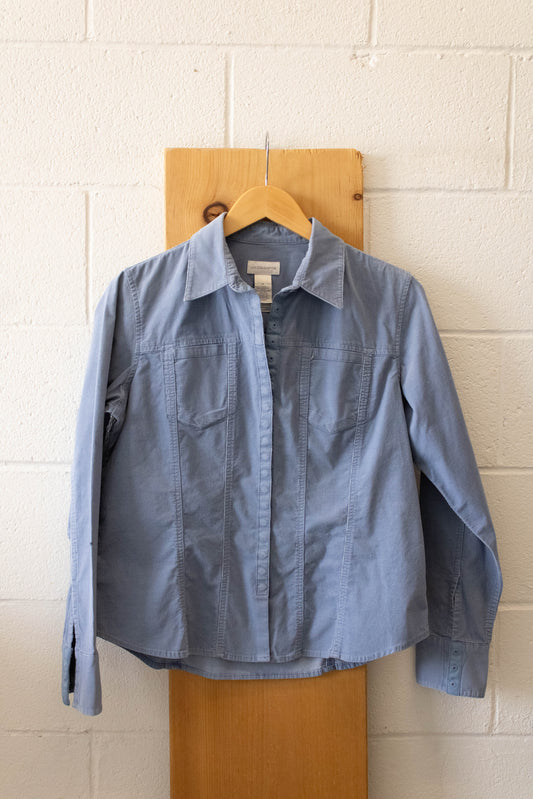 Vtg Blue Button Up : M