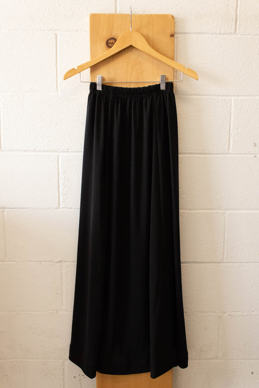 Vtg Black Maxi Skirt : XS