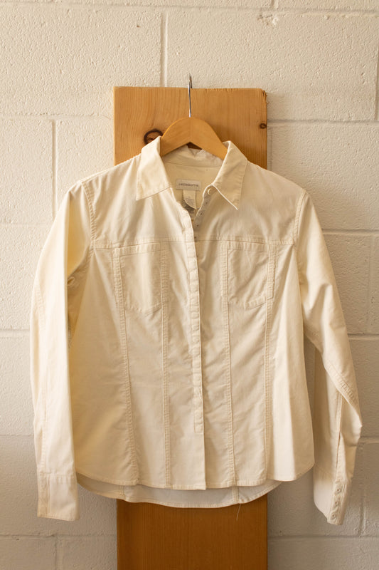 Vtg Off White Button Up Shacket : M