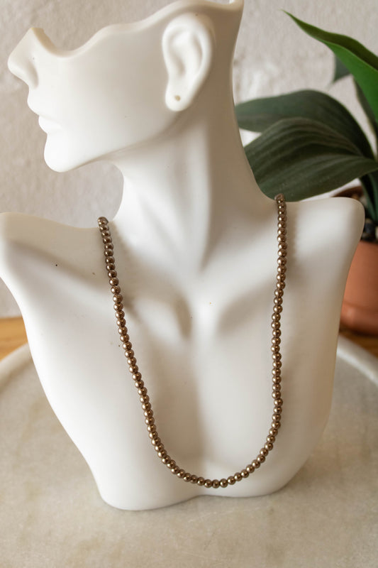 Faux Bronze Beaded Necklace