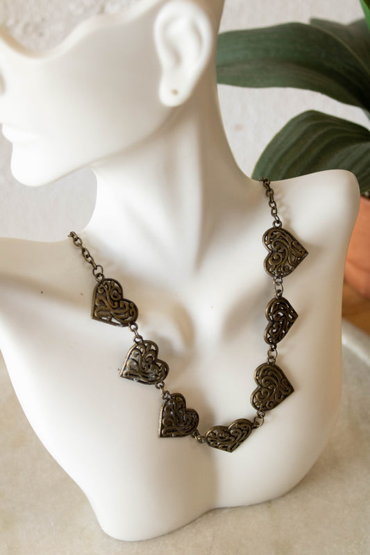 Bronze Toned Hearts Necklace