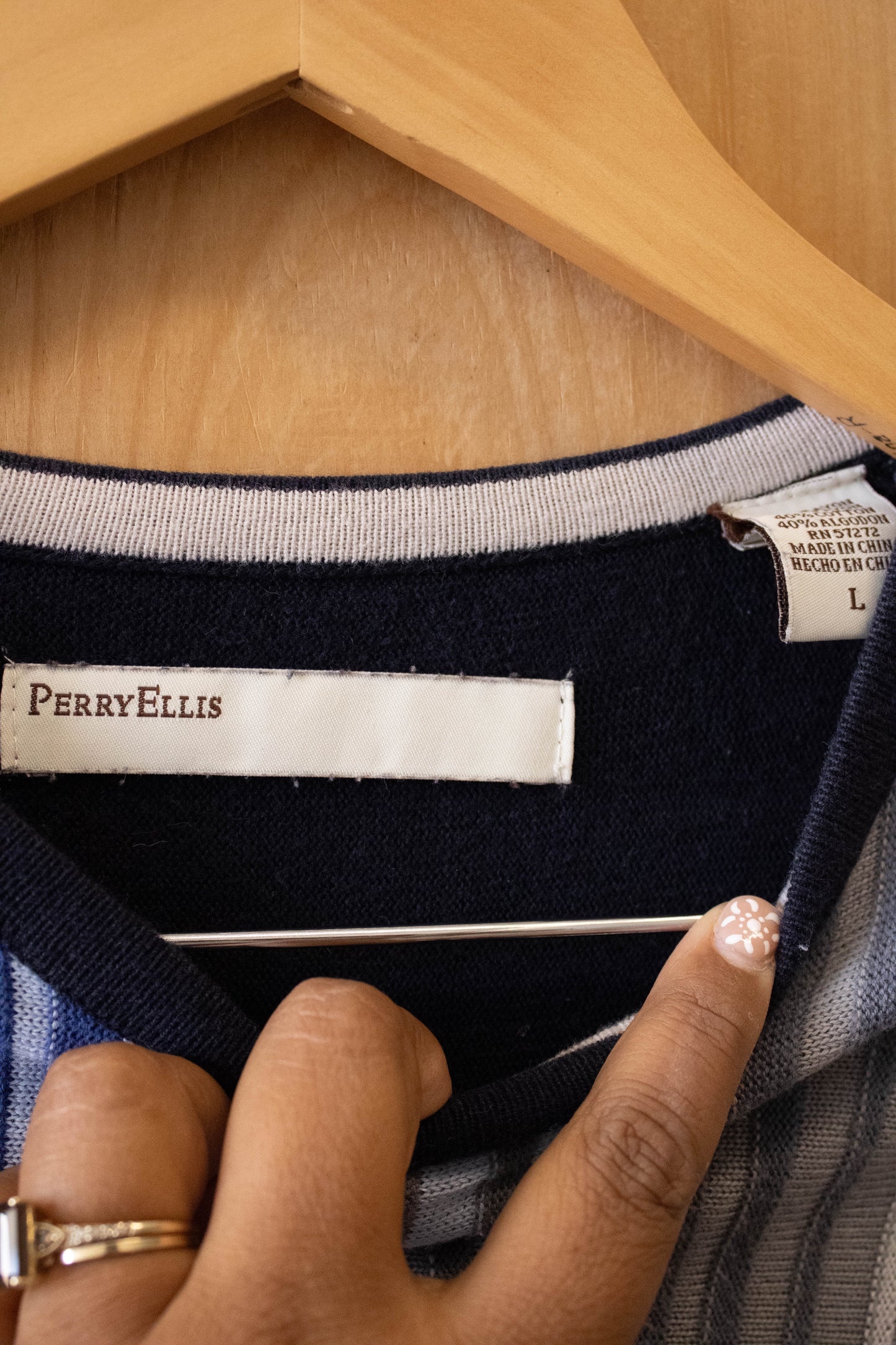 Vtg Ribbed Sweater : L