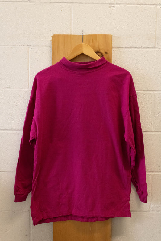 Vtg Fuchsia Mock Neck : M