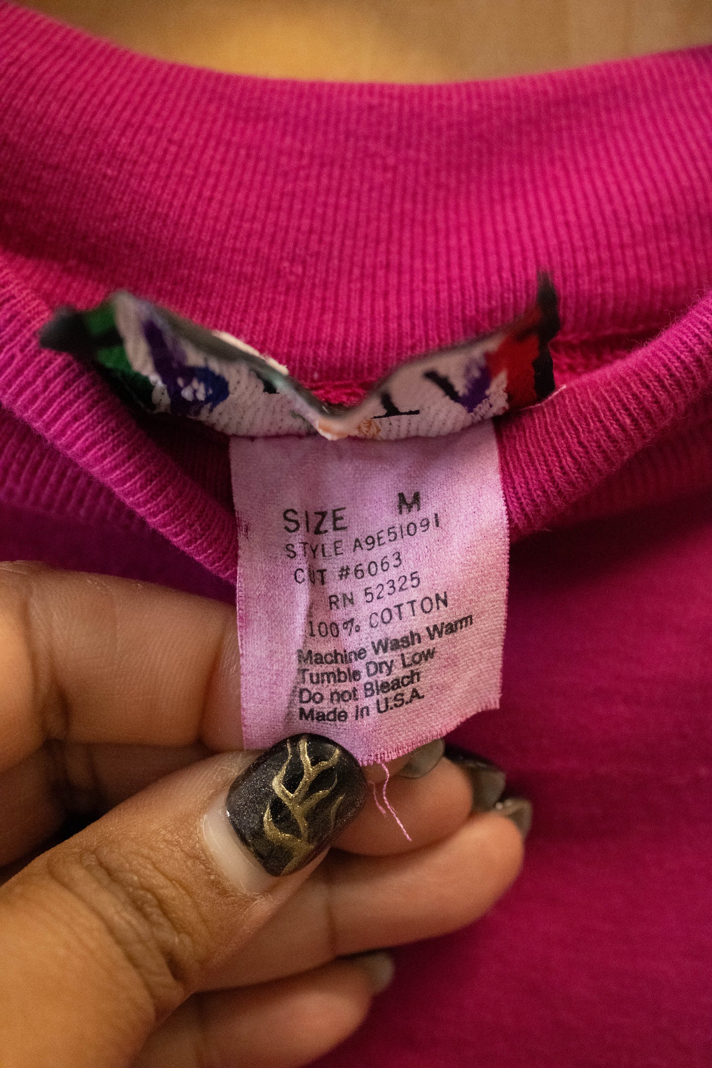 Vtg Fuchsia Mock Neck : M