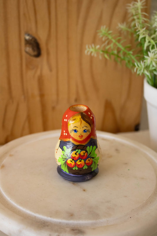 Vtg Russian Wooden Doll