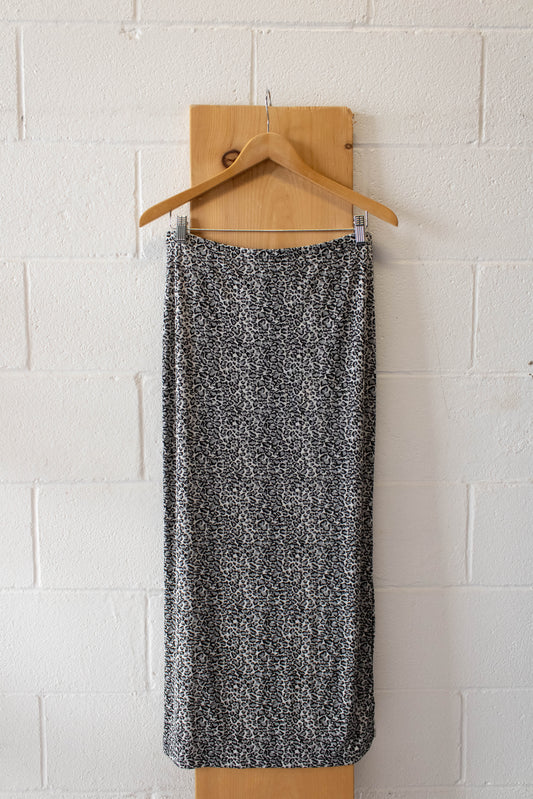 Vtg Grey Cheetah Print Skirt : M