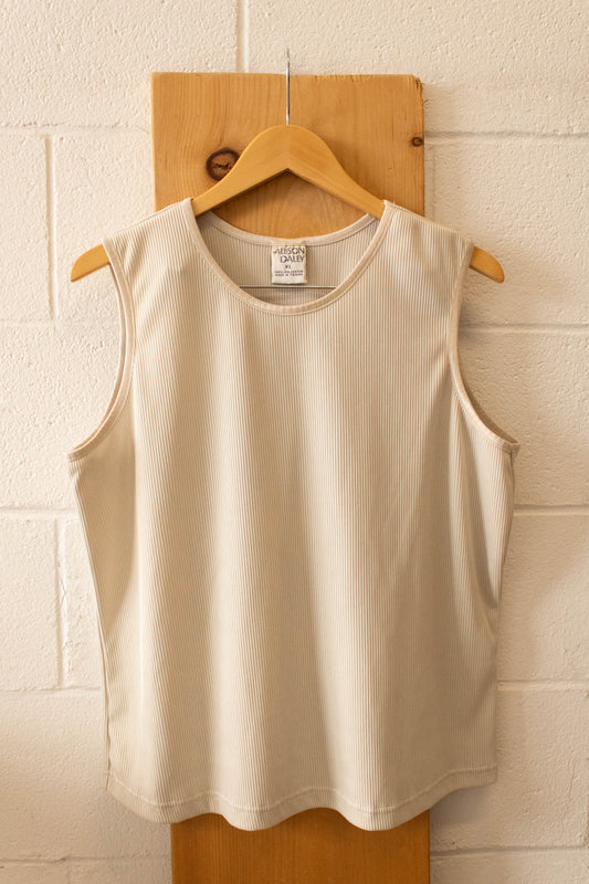 Vtg Ribbed Tank : XL