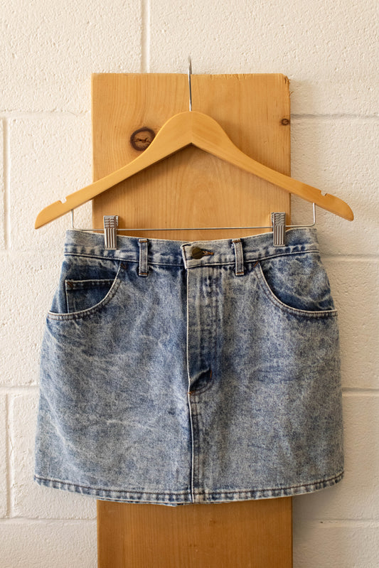 Vtg Acid Wash Denim Skirt : 10