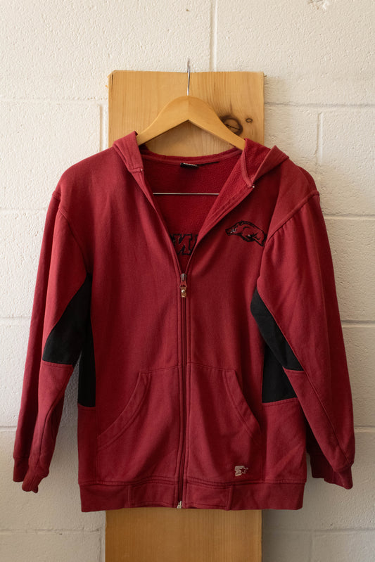 Red Razorback Zip Up Hoodie : S