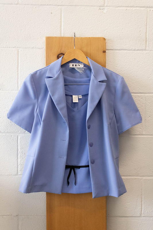 Vtg Dusty Blue Set of Tops : 12