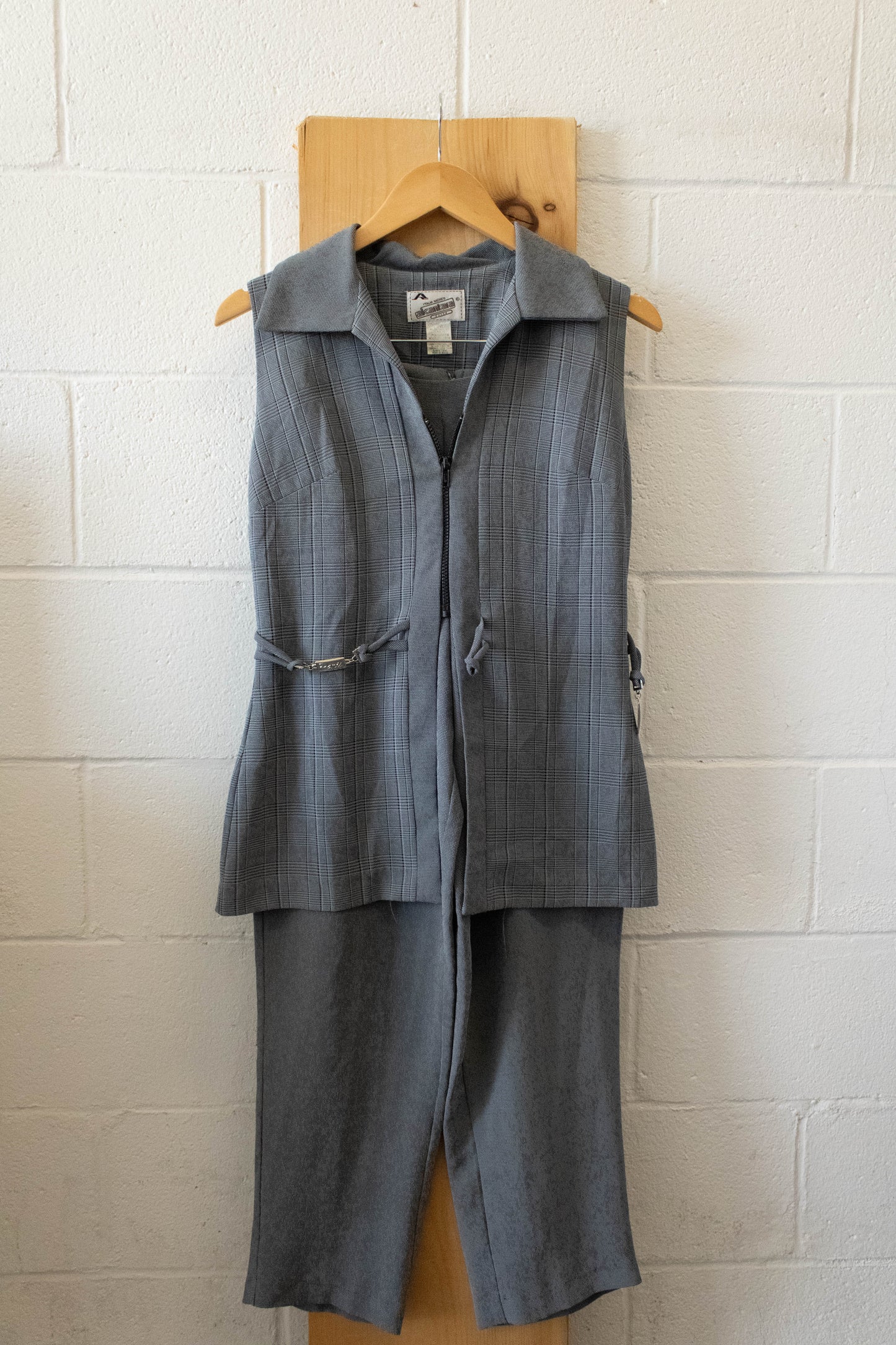 Vtg Grey Vest and Pants Set : 9