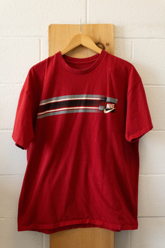 Red Nike Striped Tee : XL