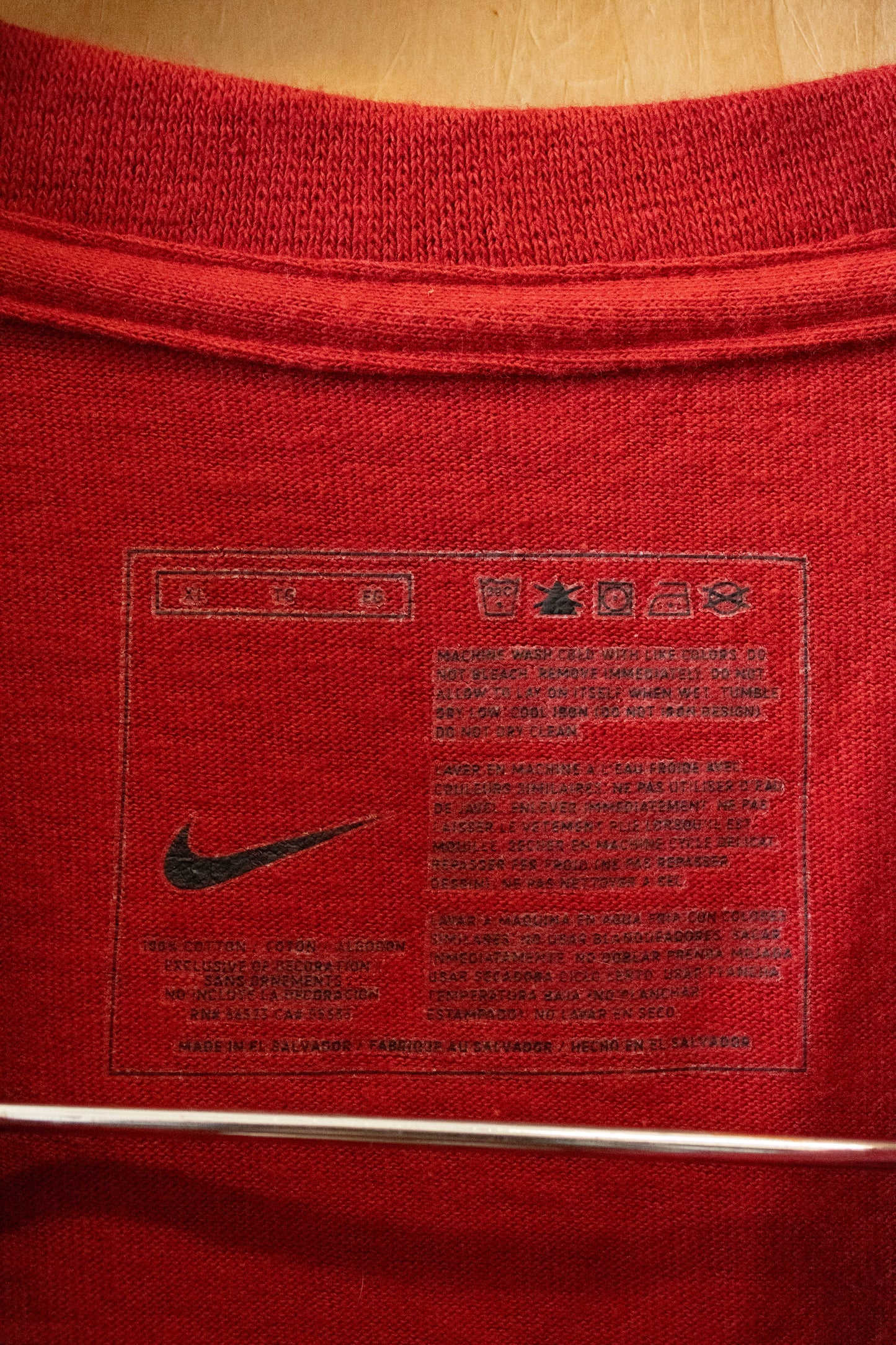 Red Nike Striped Tee : XL