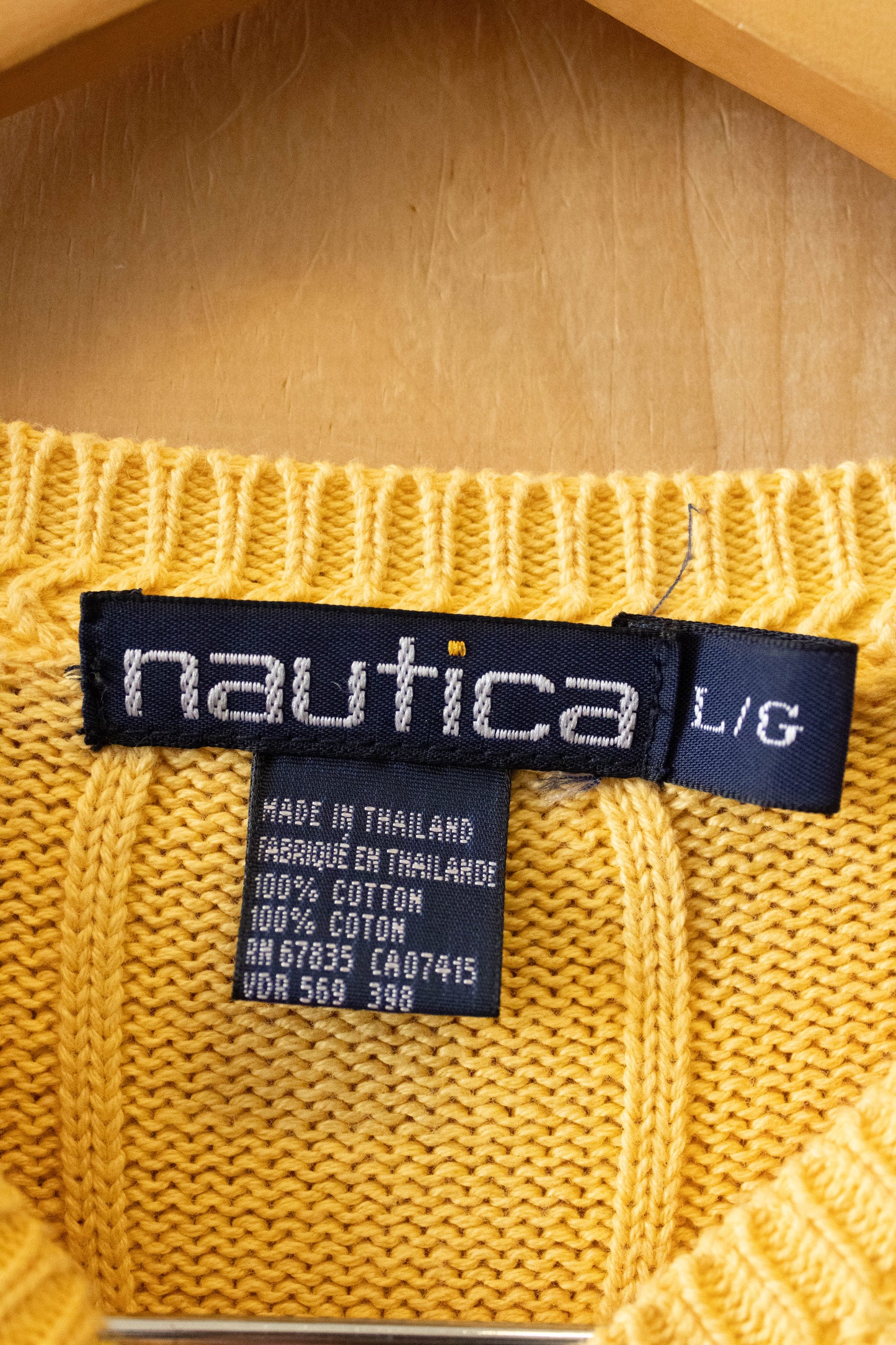 Yellow Cable Knit Sweater : L