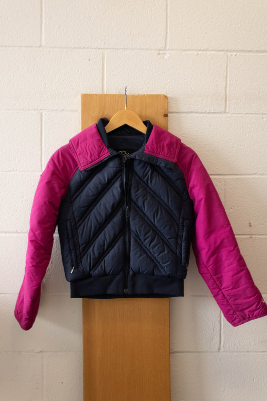 Blue and Pink Puffer Jacket : S