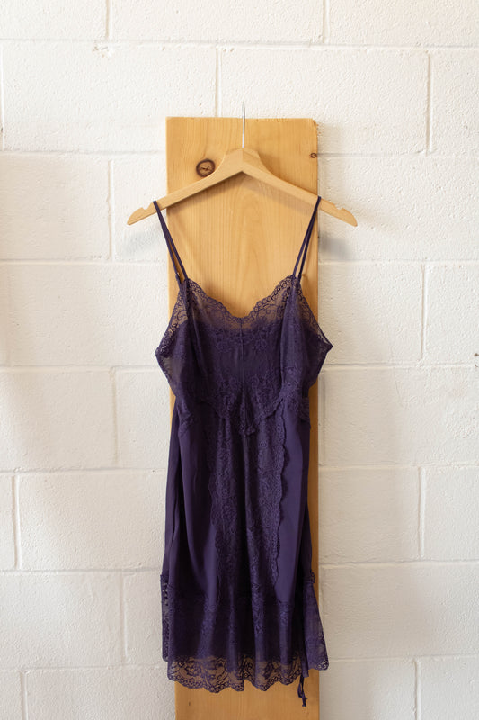 Plum Lace Slip Dress : M