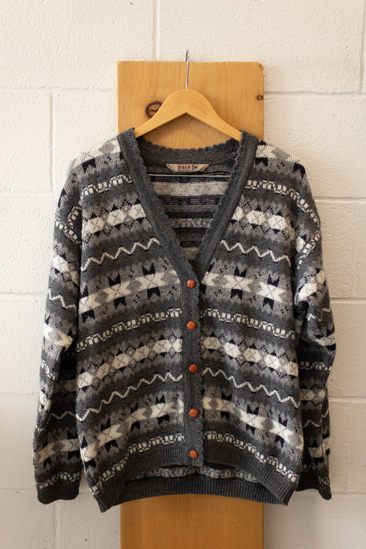 Vtg Striped Cardigan : L