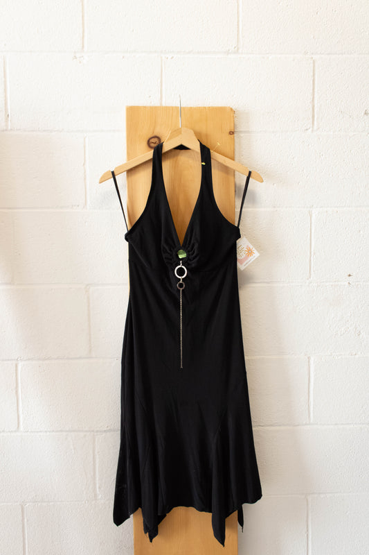 Black Y2K Halter Dress : S