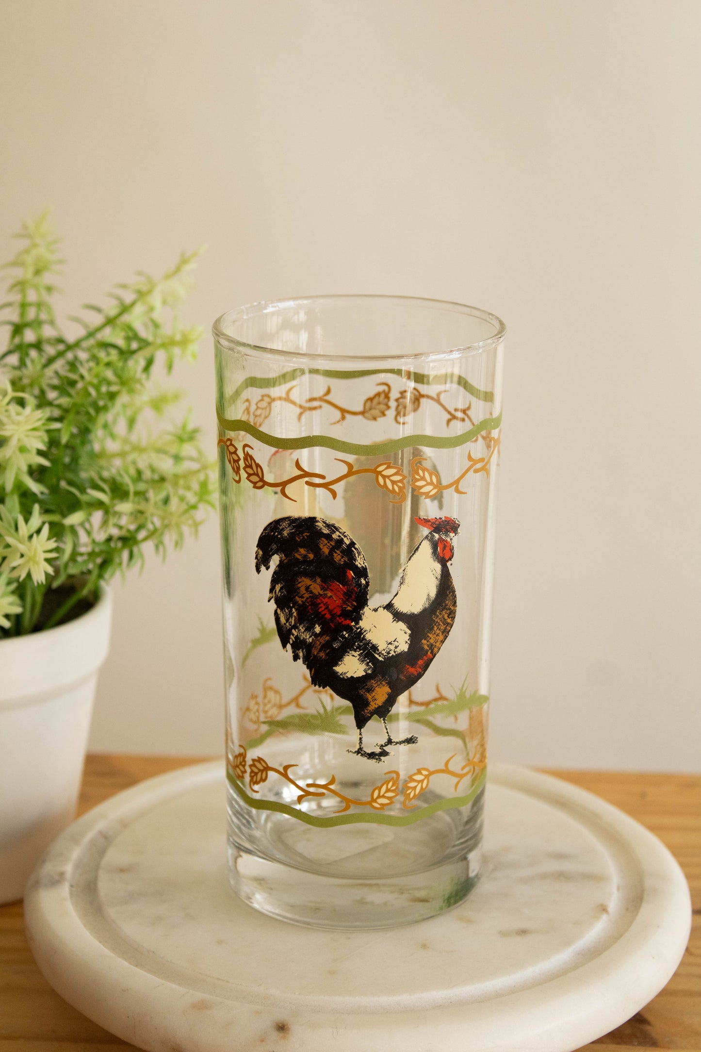 Rooster Glass Tumbler