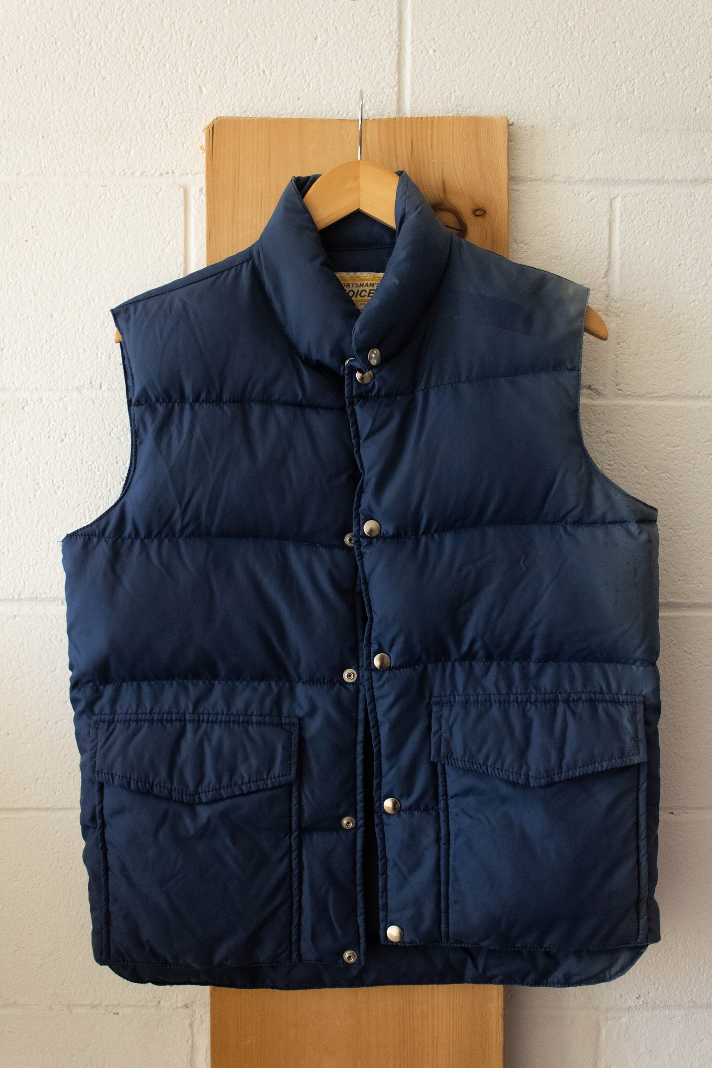 Vtg Blue Puffer Vest : S