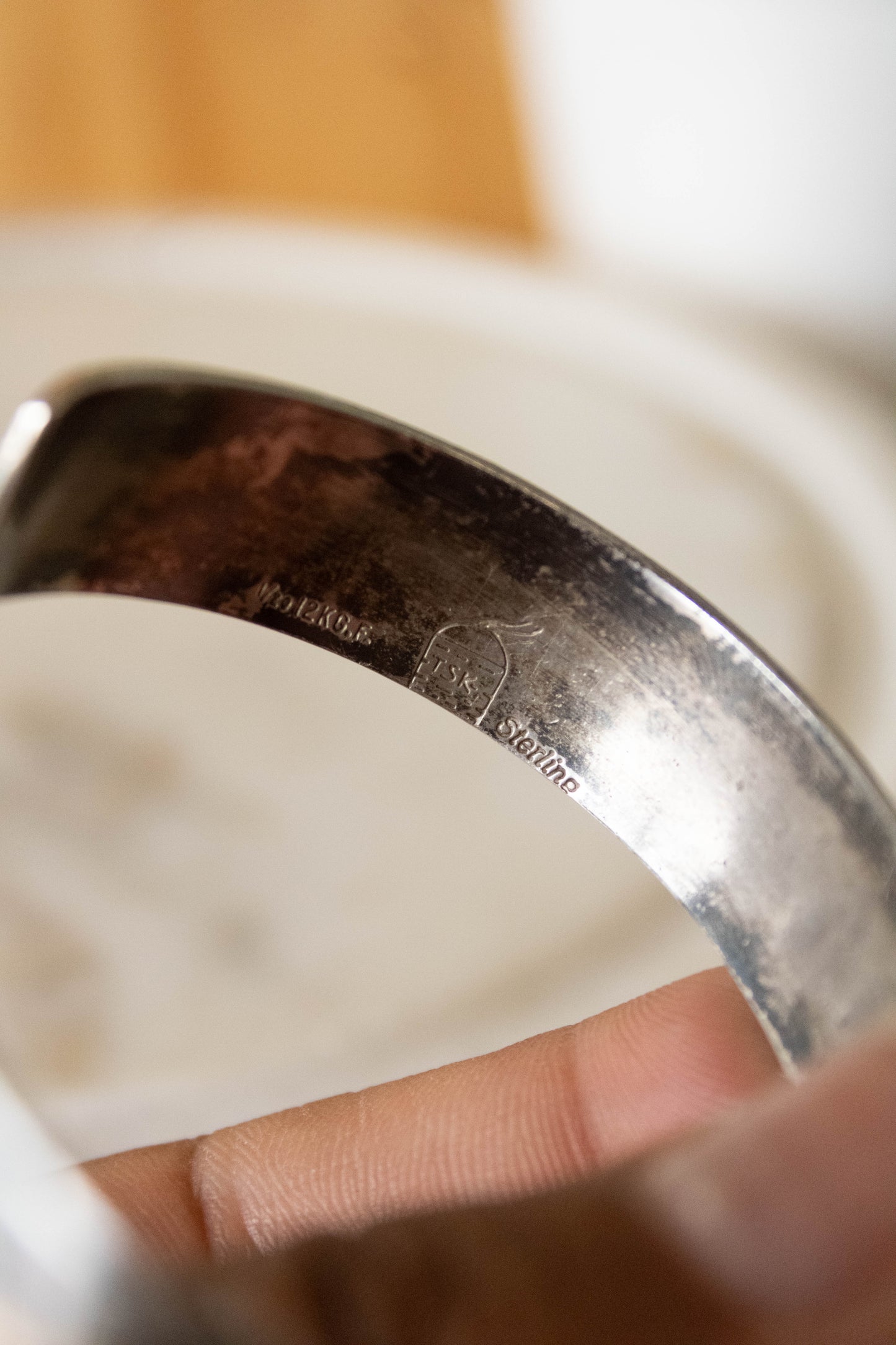 Vtg Sterling Silver Pictograph Navajo Cuff Bracelet