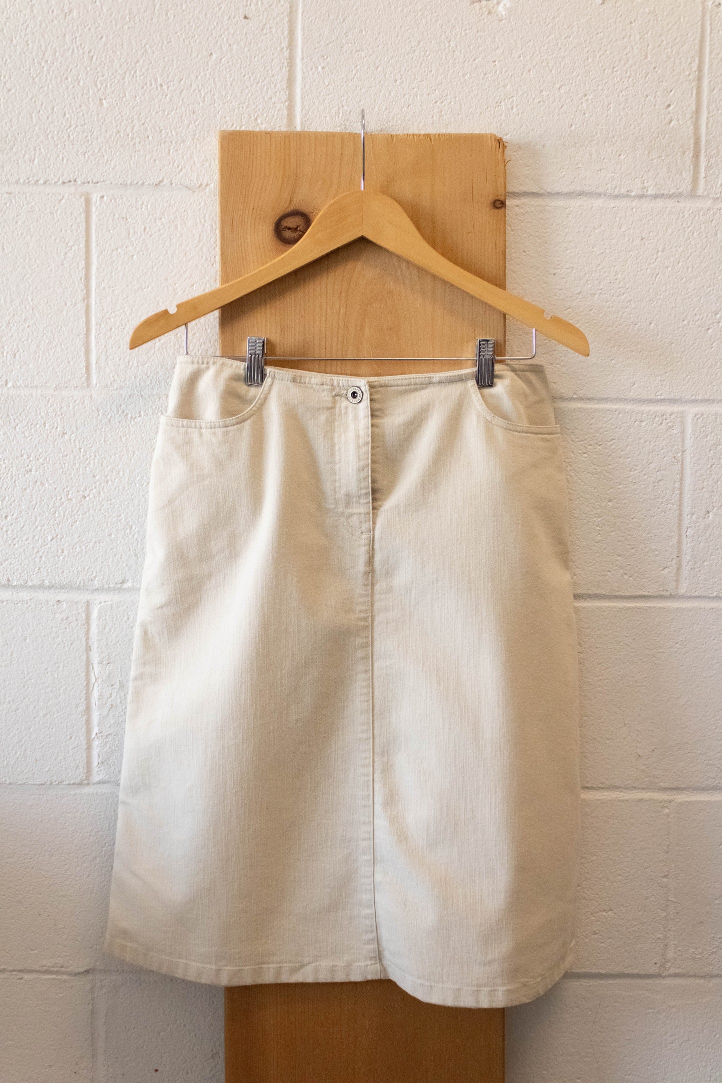 Light Tan Denim Skirt : 4