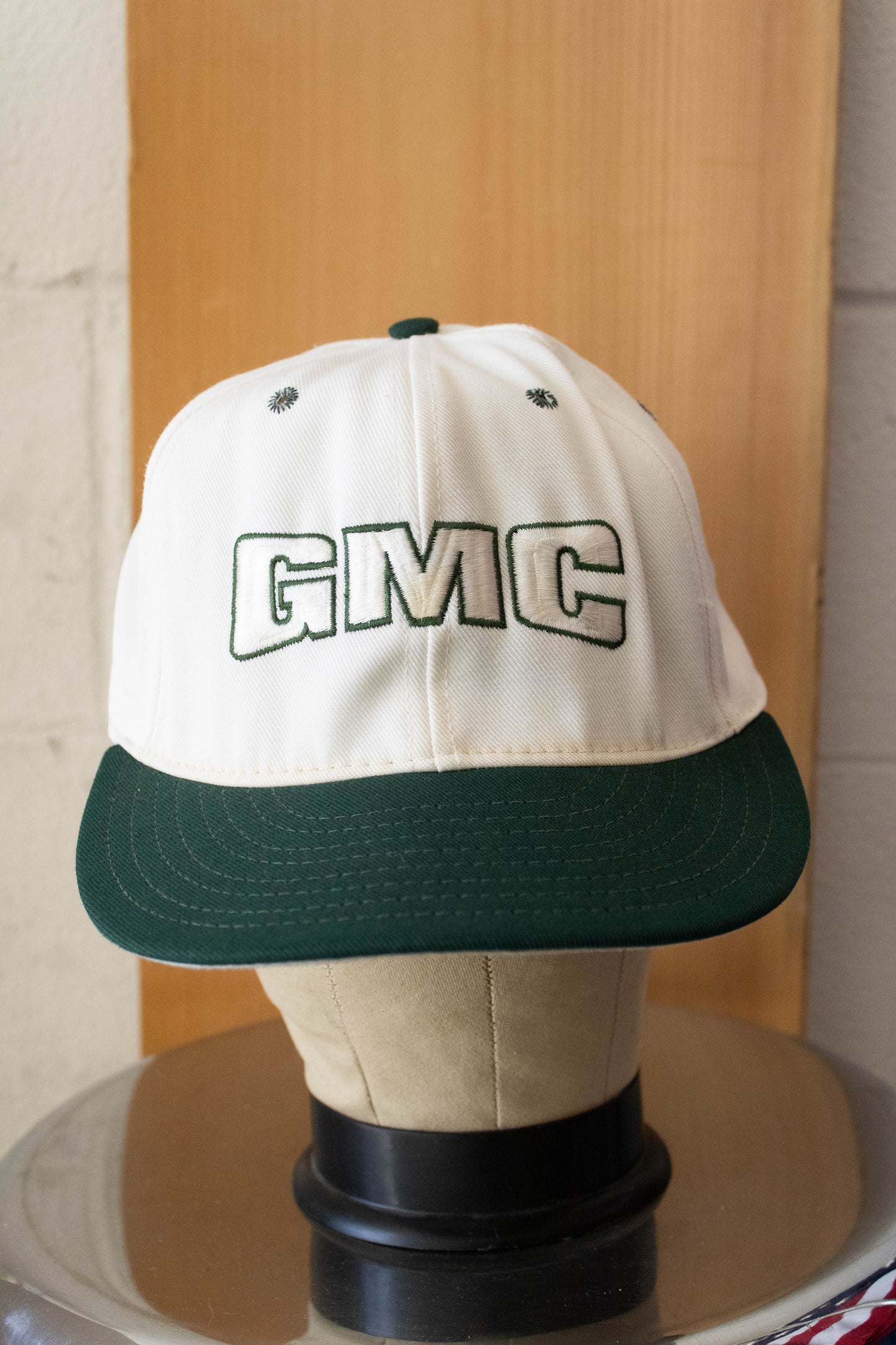 White and Green GMC Hat