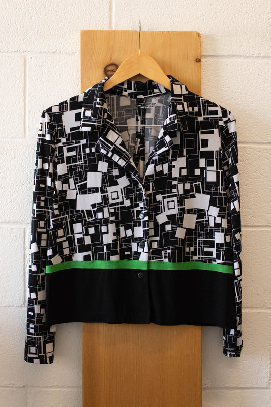 Black and White Abstract Top : S