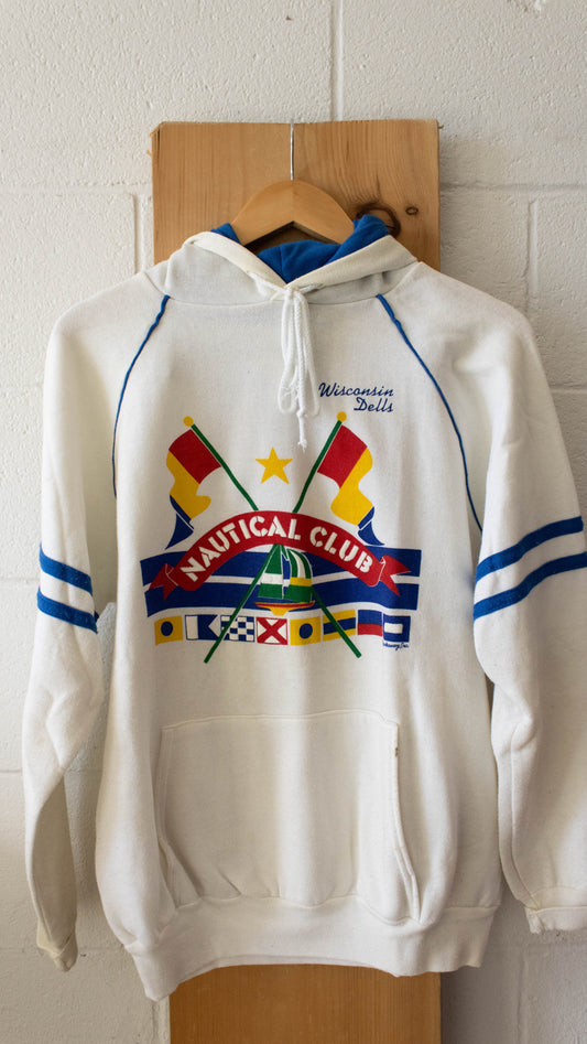 White Nautical Club Hoodie : XL