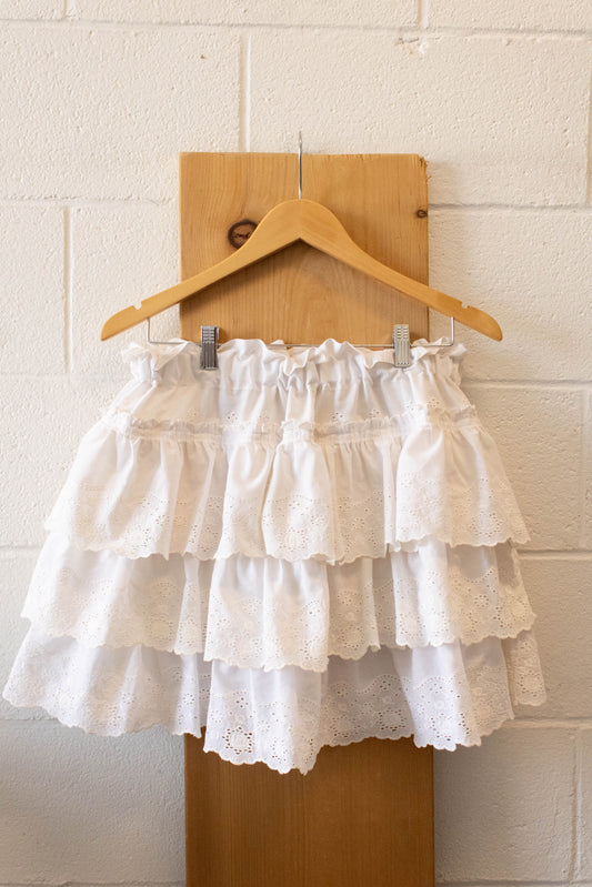 WHSE479 Original White Ruffle Skirt : 30