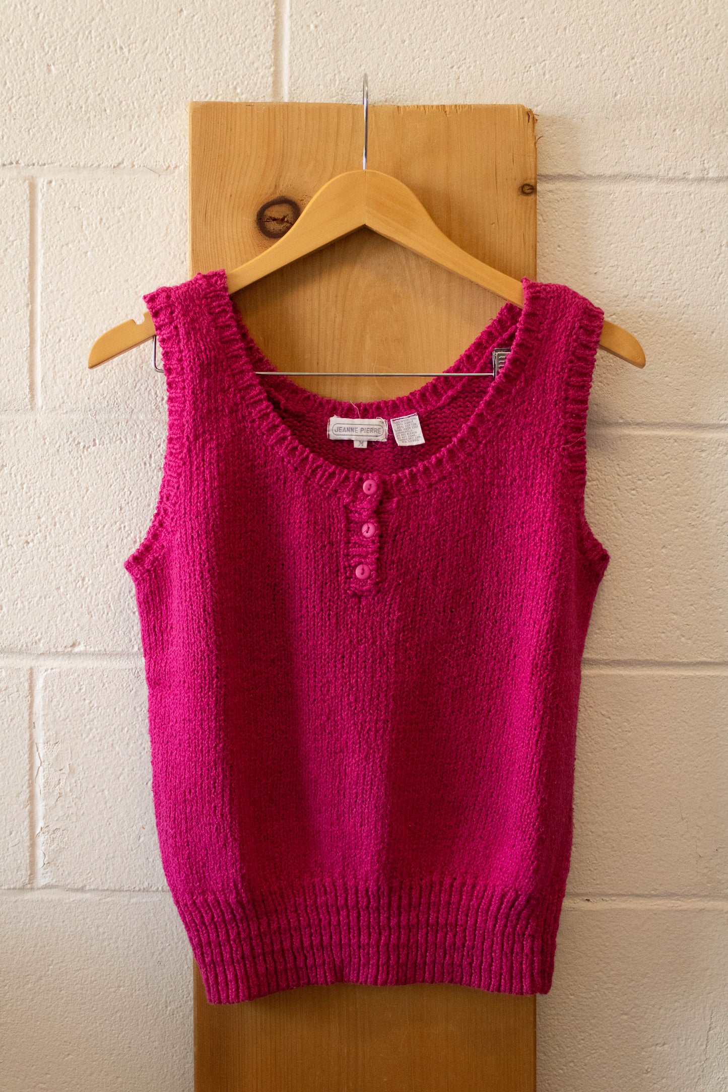 Vtg Pink Knitted Tank : M