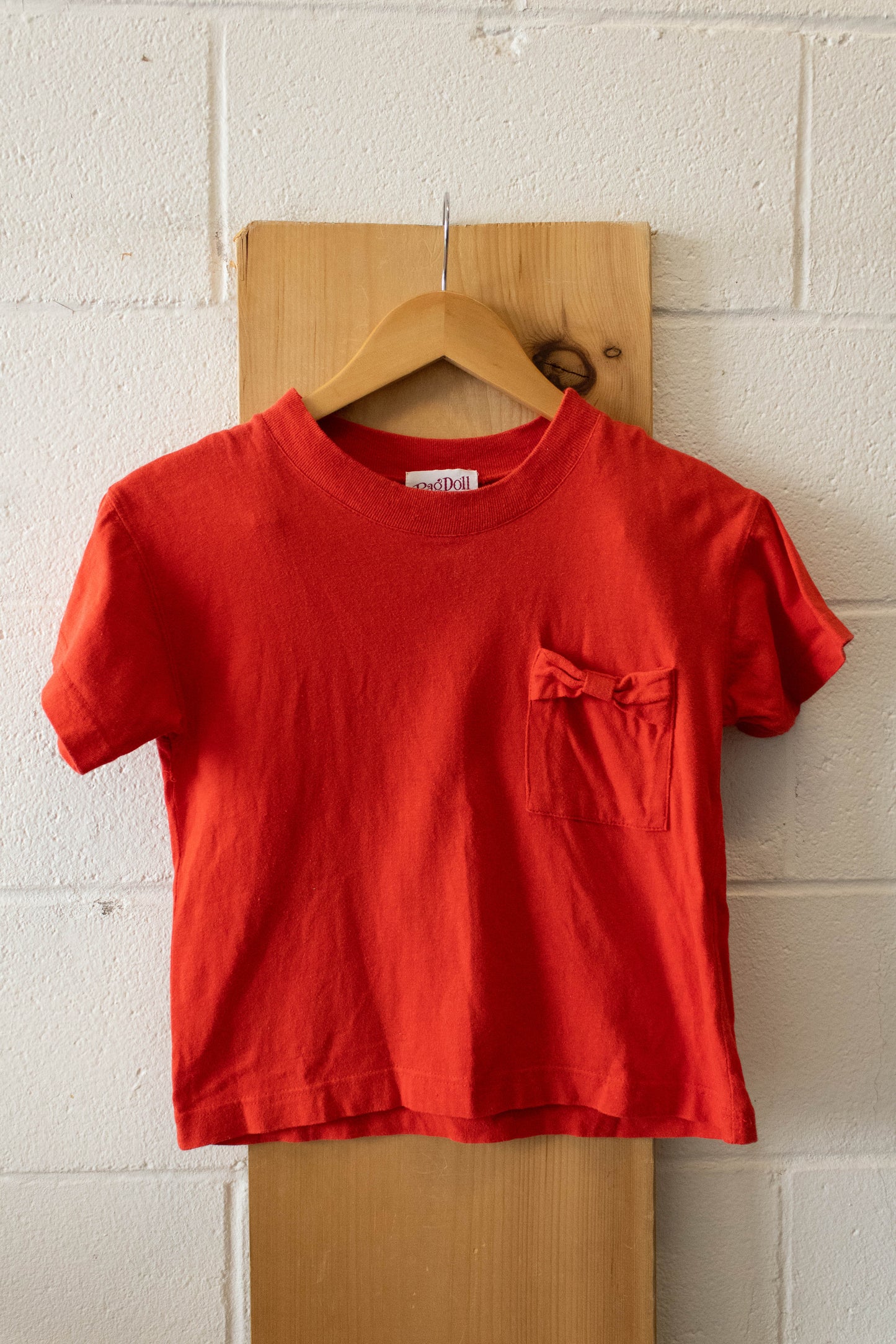 Red Pocket Baby Tee : XS