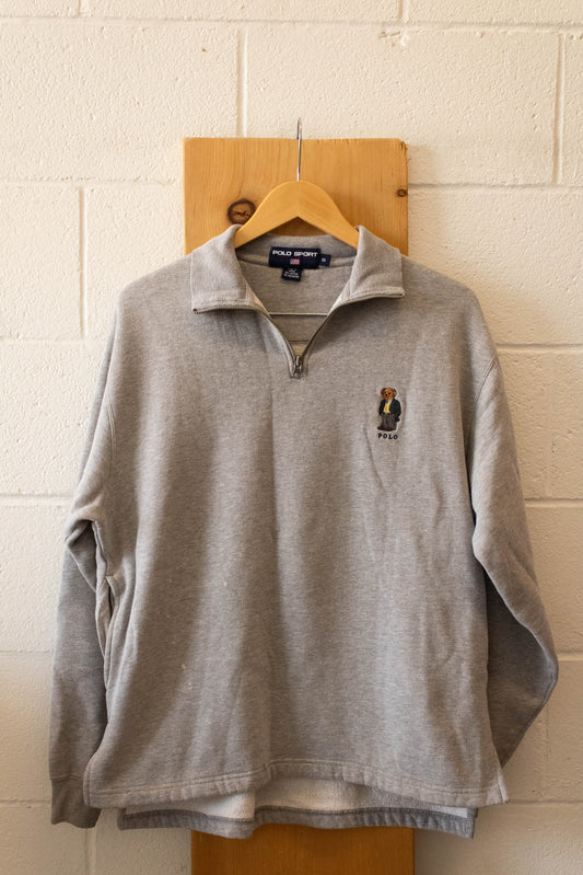 Grey Polo Bear Quarter Zip : S