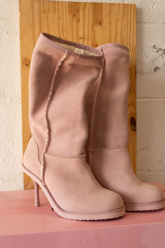 Pink Suede Tommy Hilfiger Boots : 6 (Local Pick Up Only)