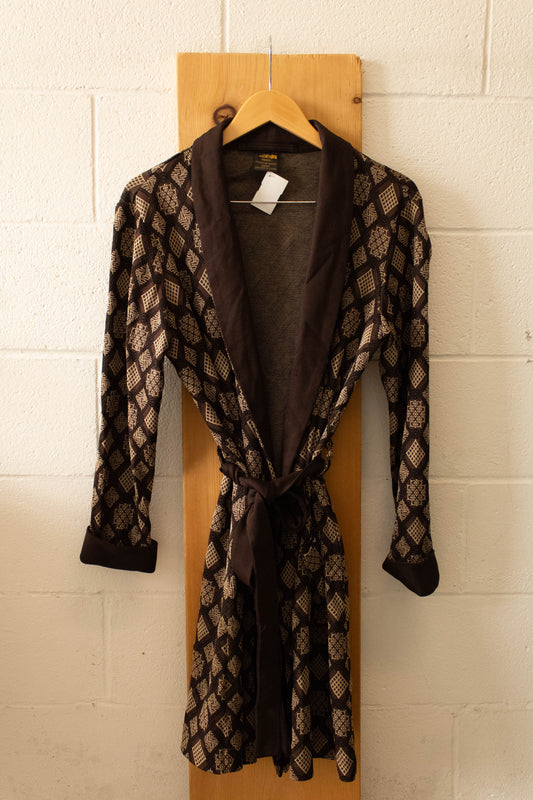 Vtg Brown Printed Robe : SP