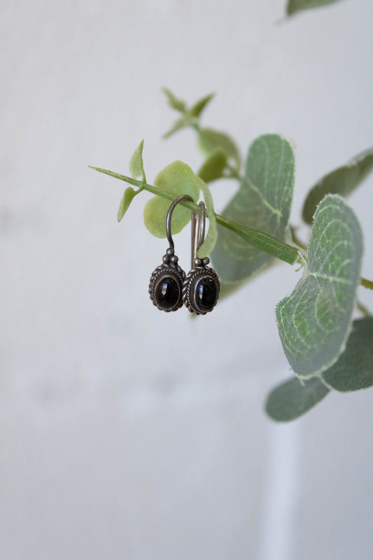 Black Sterling Silver Earrings