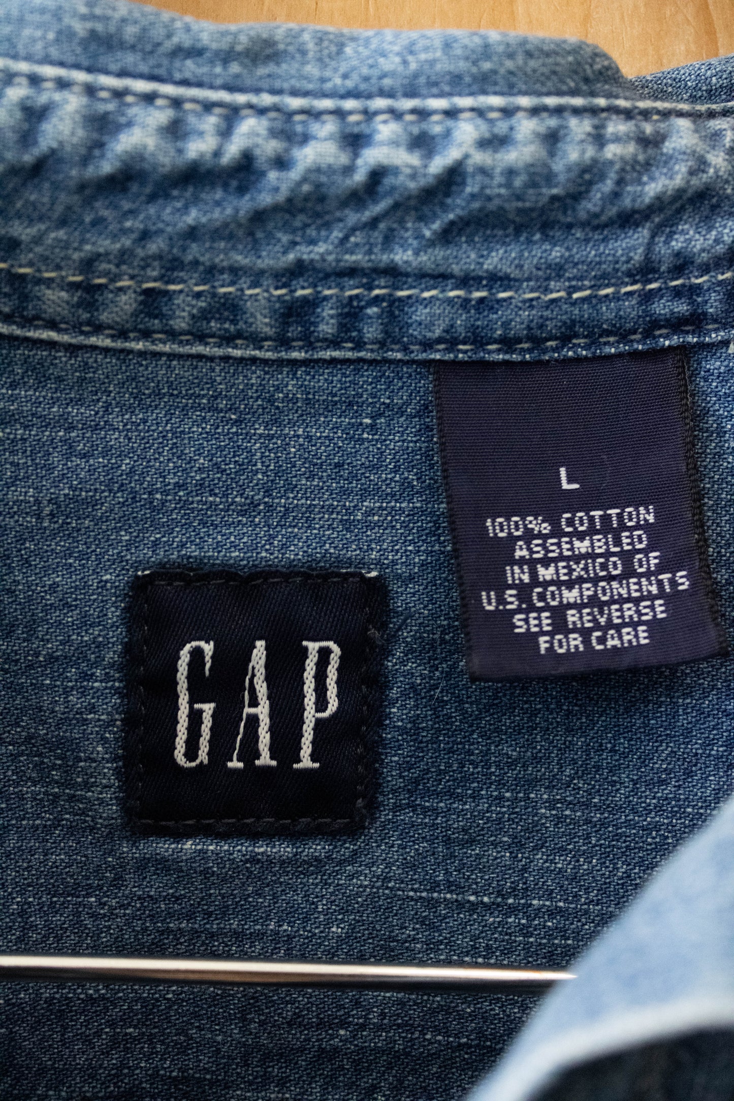 Vtg GAP Denim Button Up : L