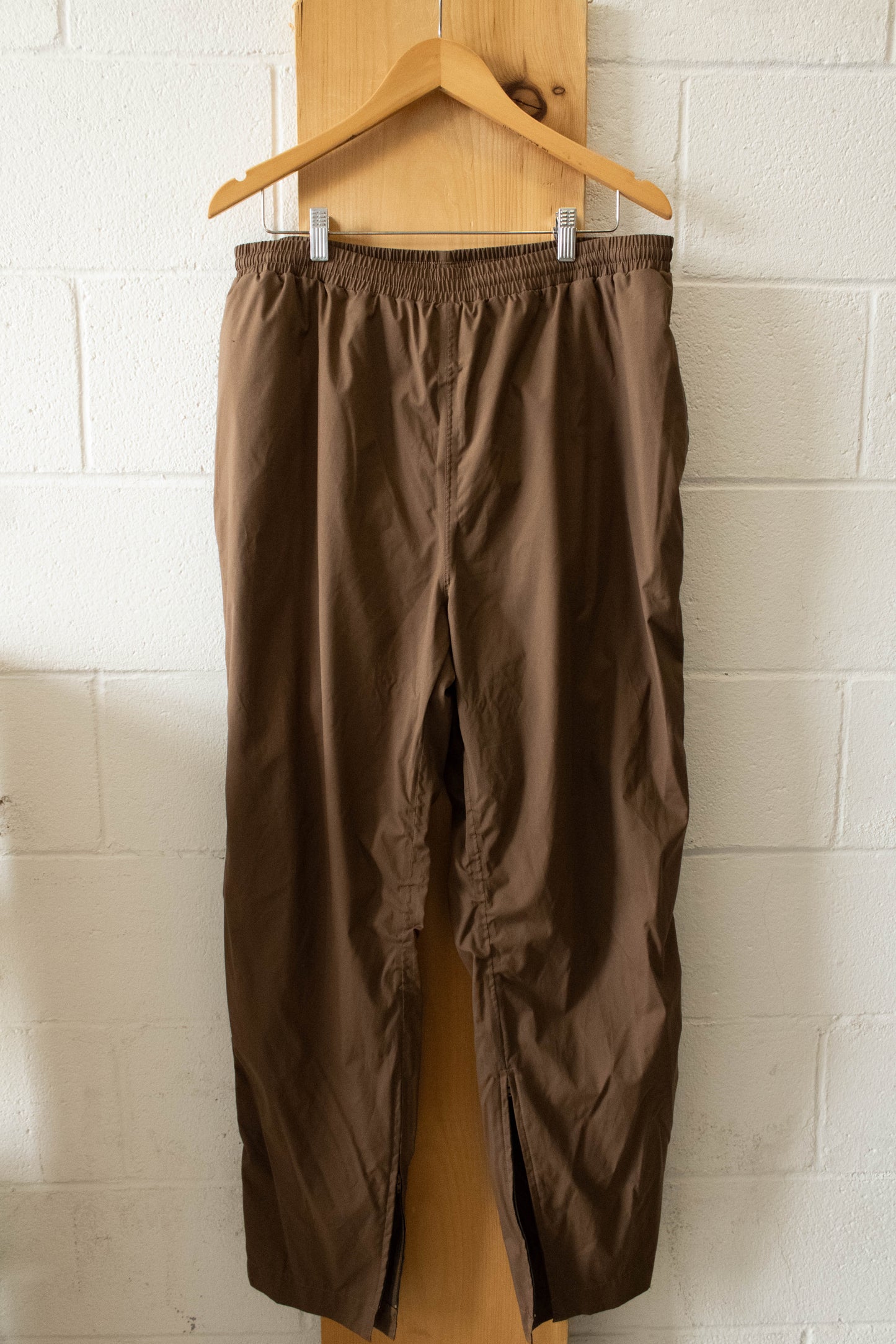 Vtg Brown Nylon Pants : XL