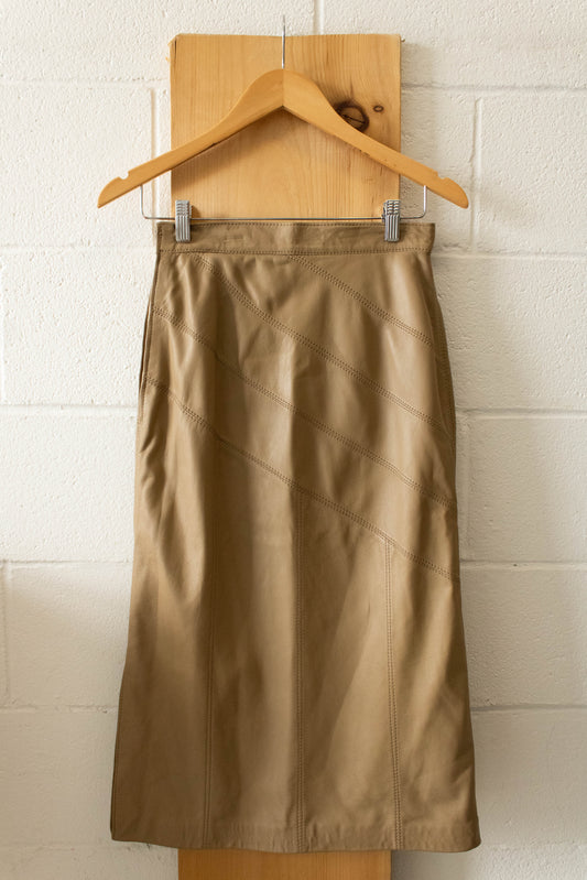 Tan Faux Leather Skirt : 26