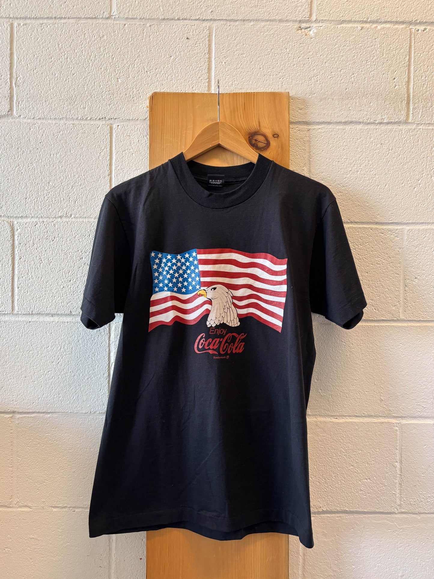 Vtg Coca Cola American Flag Tee : L