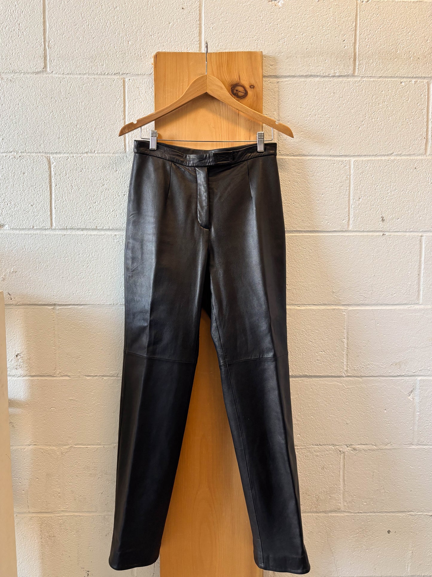 Vtg Black Leather Pants : 8