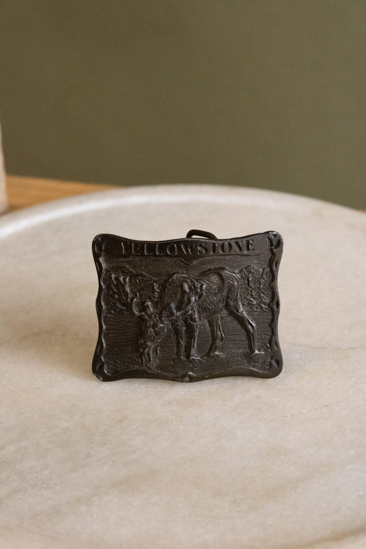 Vtg Yellowstone Belt Buckle