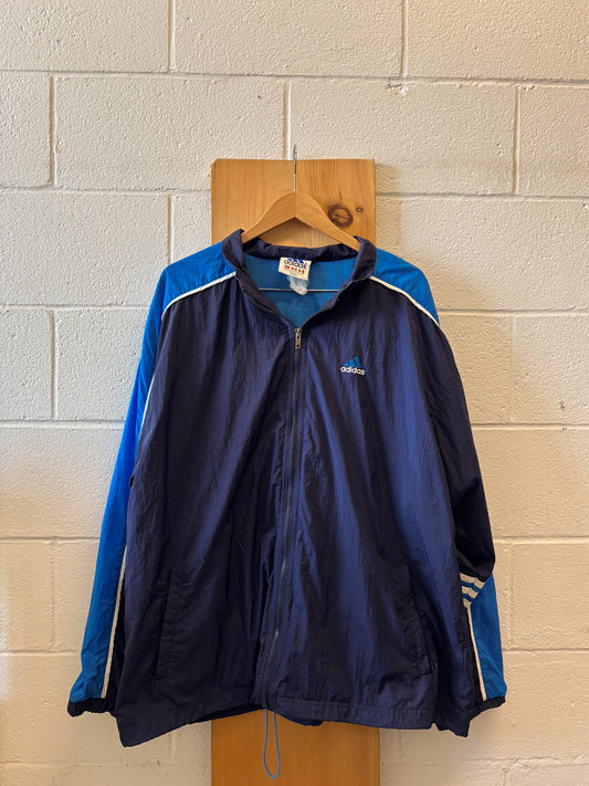 Vtg Blue Adidas Windbreaker : XL