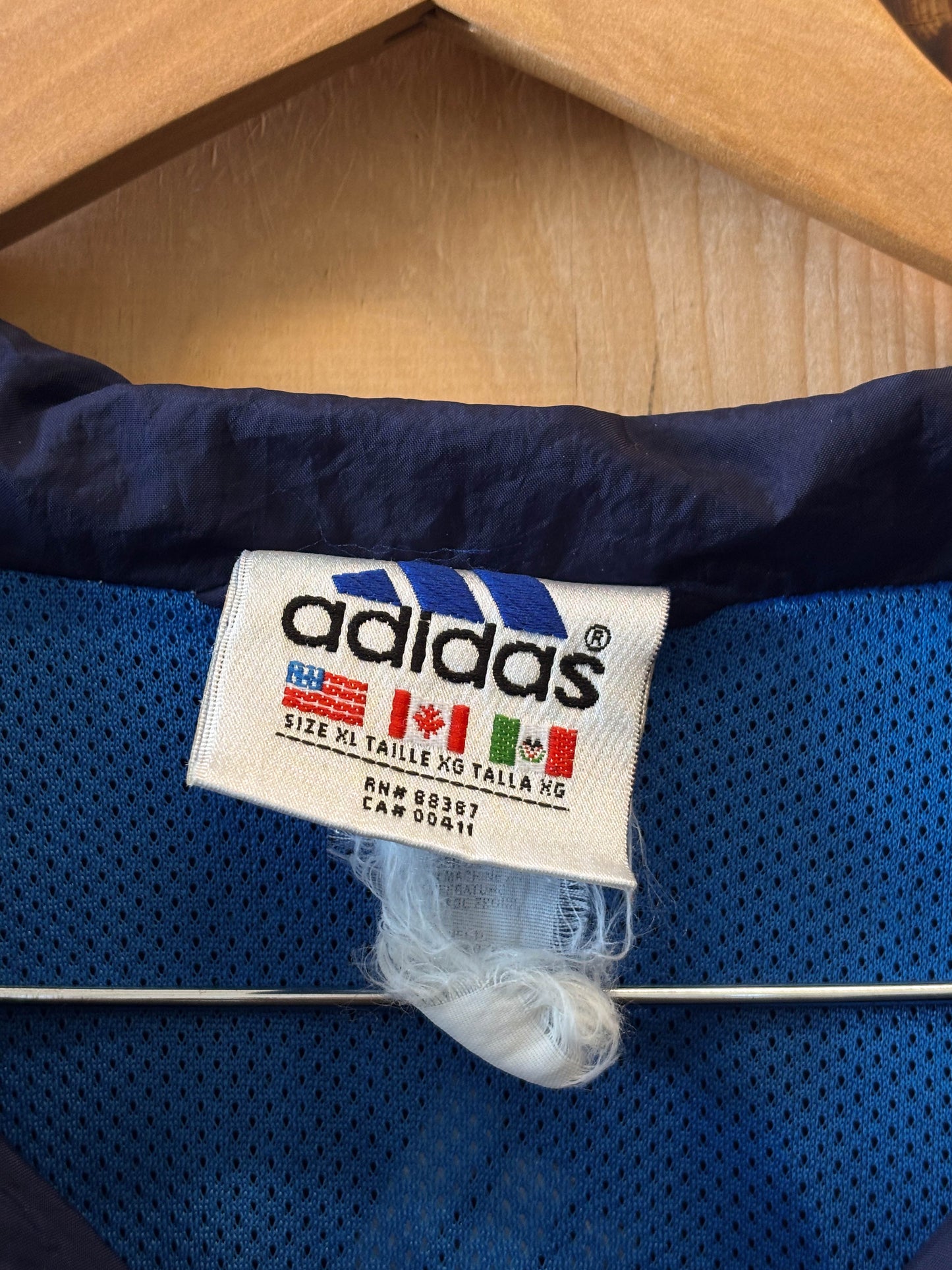 Vtg Blue Adidas Windbreaker : XL