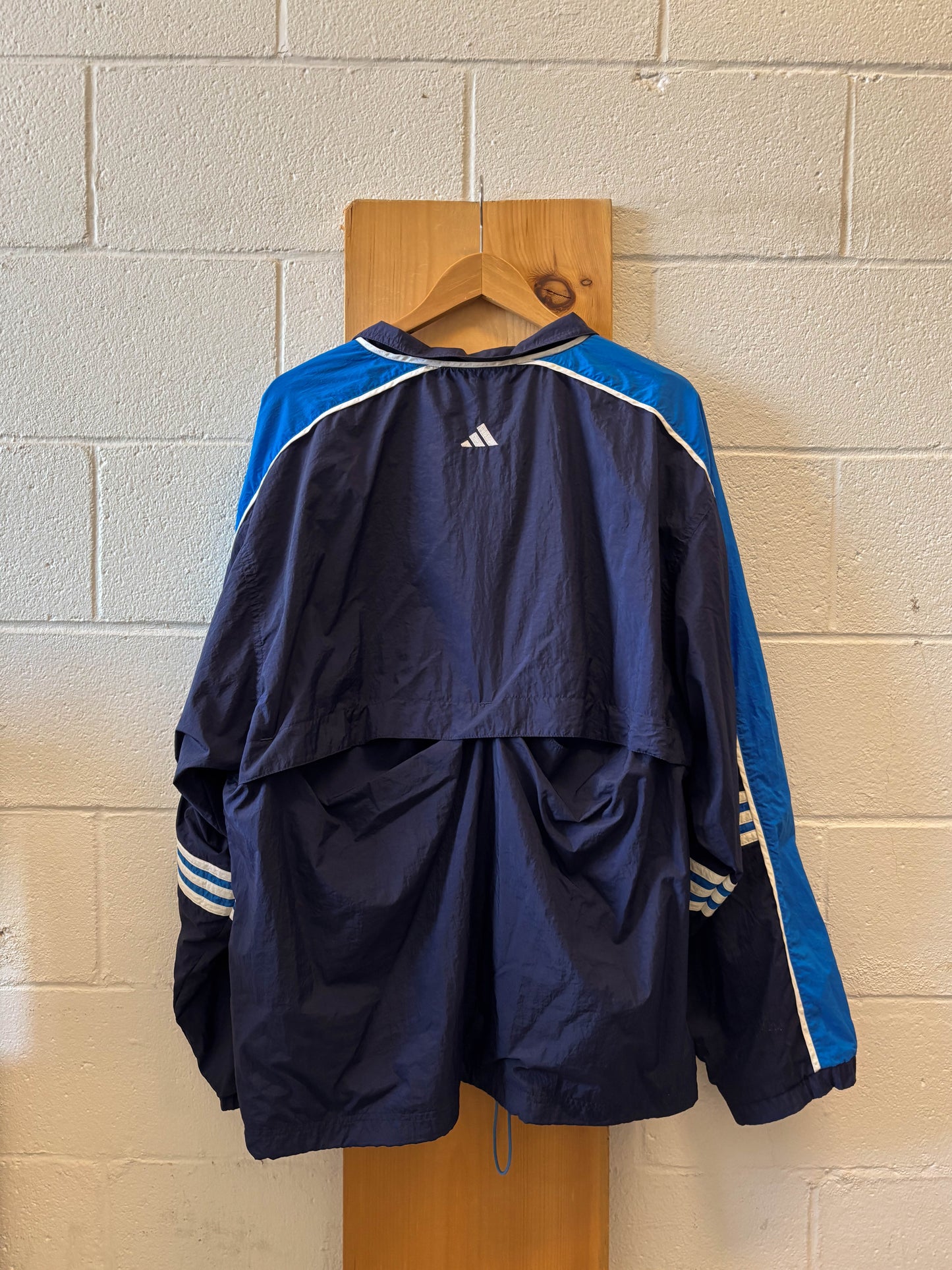 Vtg Blue Adidas Windbreaker : XL