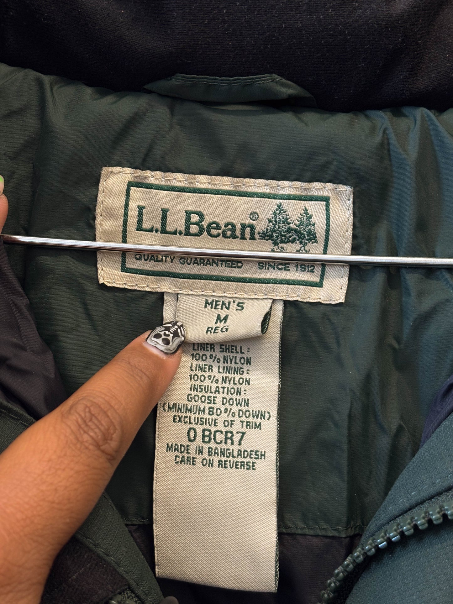 Vtg Forest Green L.L. Bean Puffer Coat : M