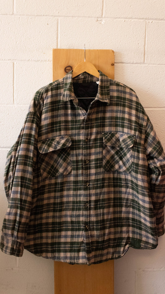Vtg Quilt Lined Flannel : XL