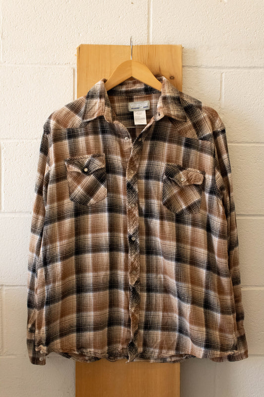 Wrangler Plaid Pearl Snap : XL