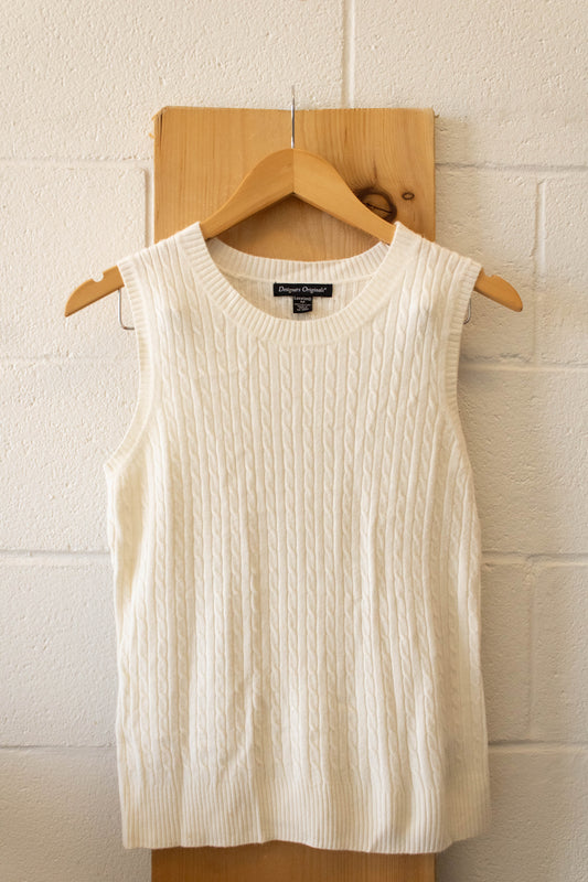 Cream Cable Knit Vest : M